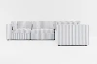 Destin Sea Lane Dark Blue Fabric 5-piece Modular Sectional