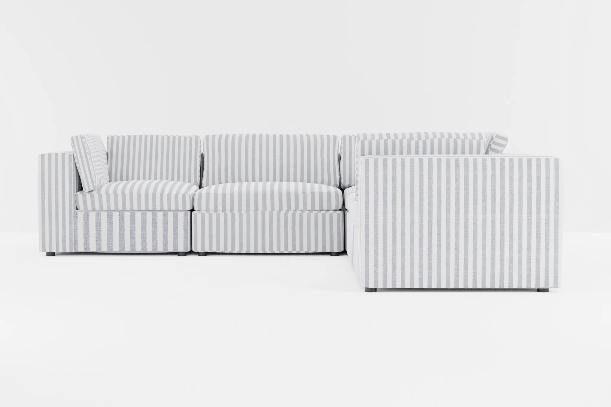 Destin Sea Lane Dark Blue Fabric 5-piece Modular Sectional