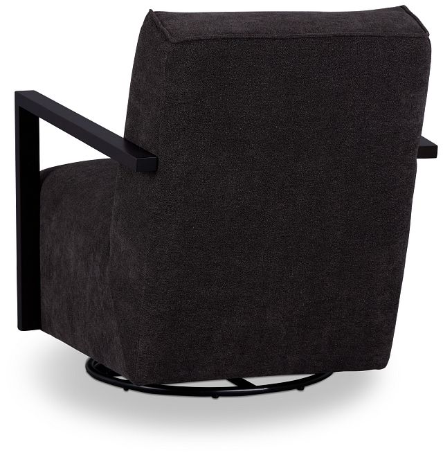Lucas Dark Gray Fabric Swivel Rocker Glider