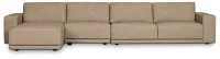 Kellan Taupe Leather Small Left Chaise Sectional