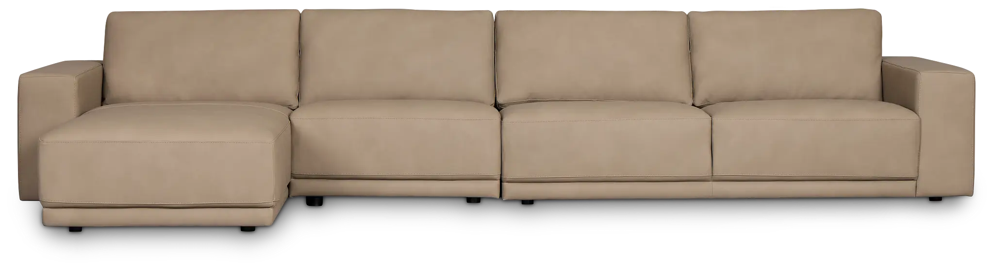 Kellan Taupe Leather Small Left Chaise Sectional Kellan Taupe Leather Small Left Chaise Sectional