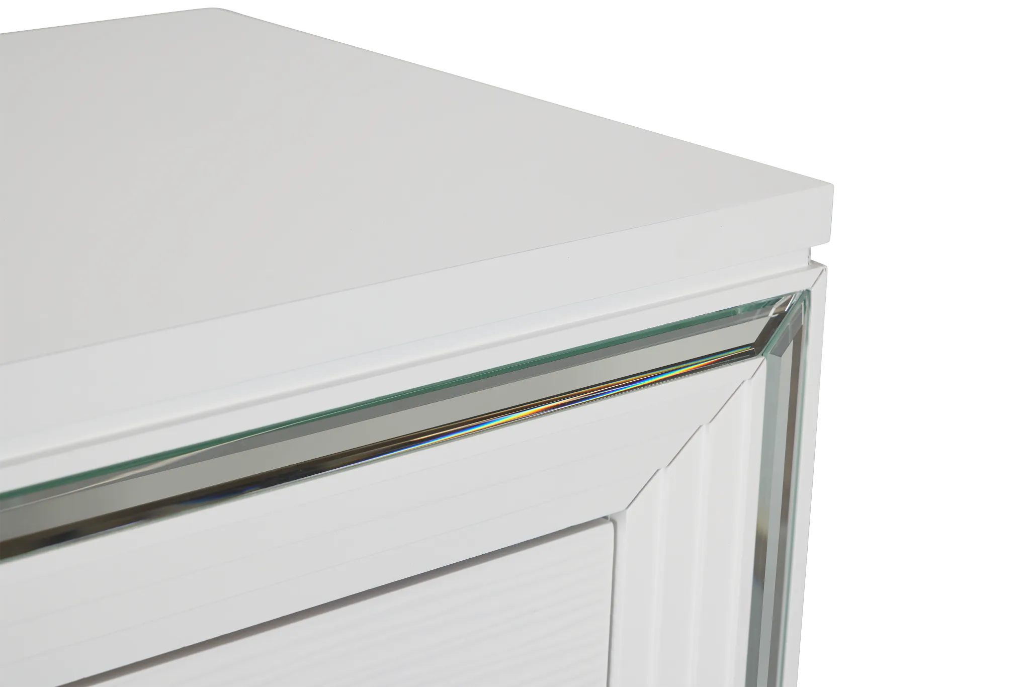 Vegas White Dresser & Mirror