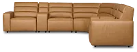 Sawyer Light Brown Micro Large Triple Power Reclining Two-arm Sectional