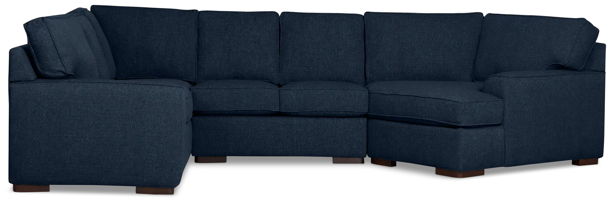 Sinclair Dark Blue Fabric Medium Right Facing Cuddler Sectional Sinclair Dark Blue Fabric Medium Right Facing Cuddler Sectional
