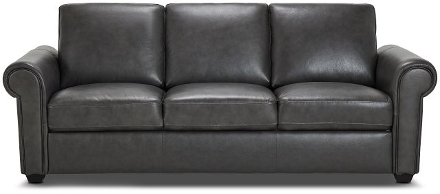 Lincoln Dark Gray Lthr/vinyl Sofa