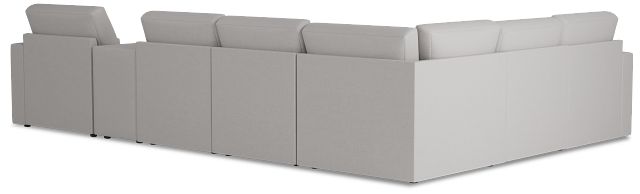 Citymod Light Gray Fabric Large Right Chaise Sectional With Storage Console