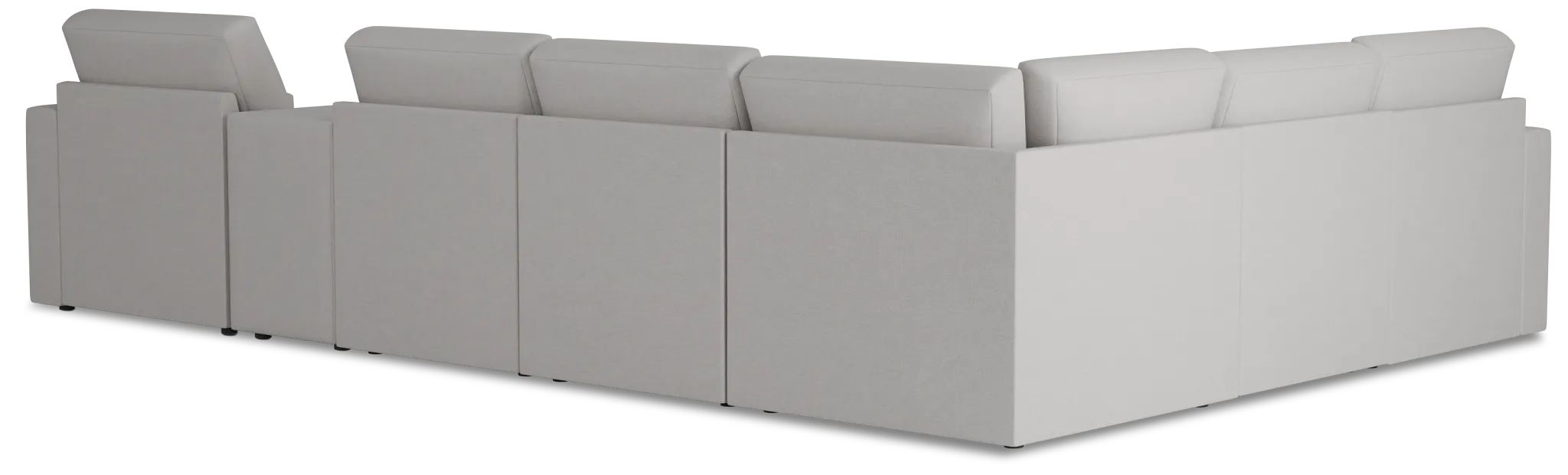 Citymod Light Gray Fabric Large Right Chaise Sectional With Storage Console