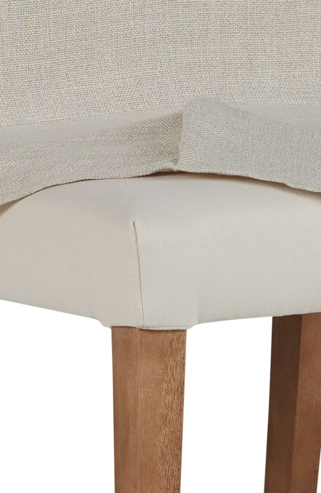 Harbor Light Beige Short Slipcover Chair With Light Tone Leg