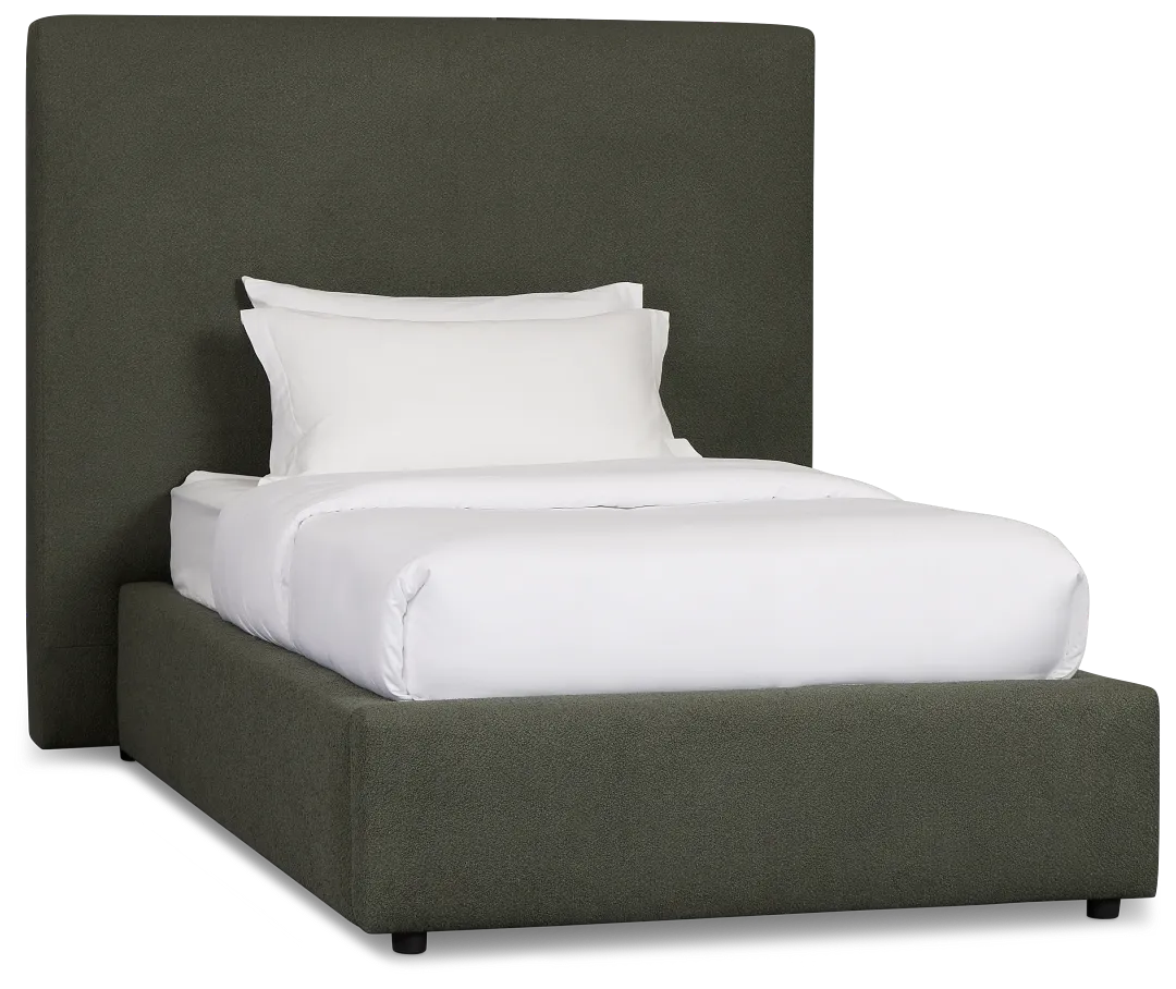 Grayton Sutton Green 54" Upholstered Platform Bed