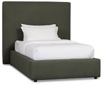 Grayton Sutton Green 54" Upholstered Platform Bed