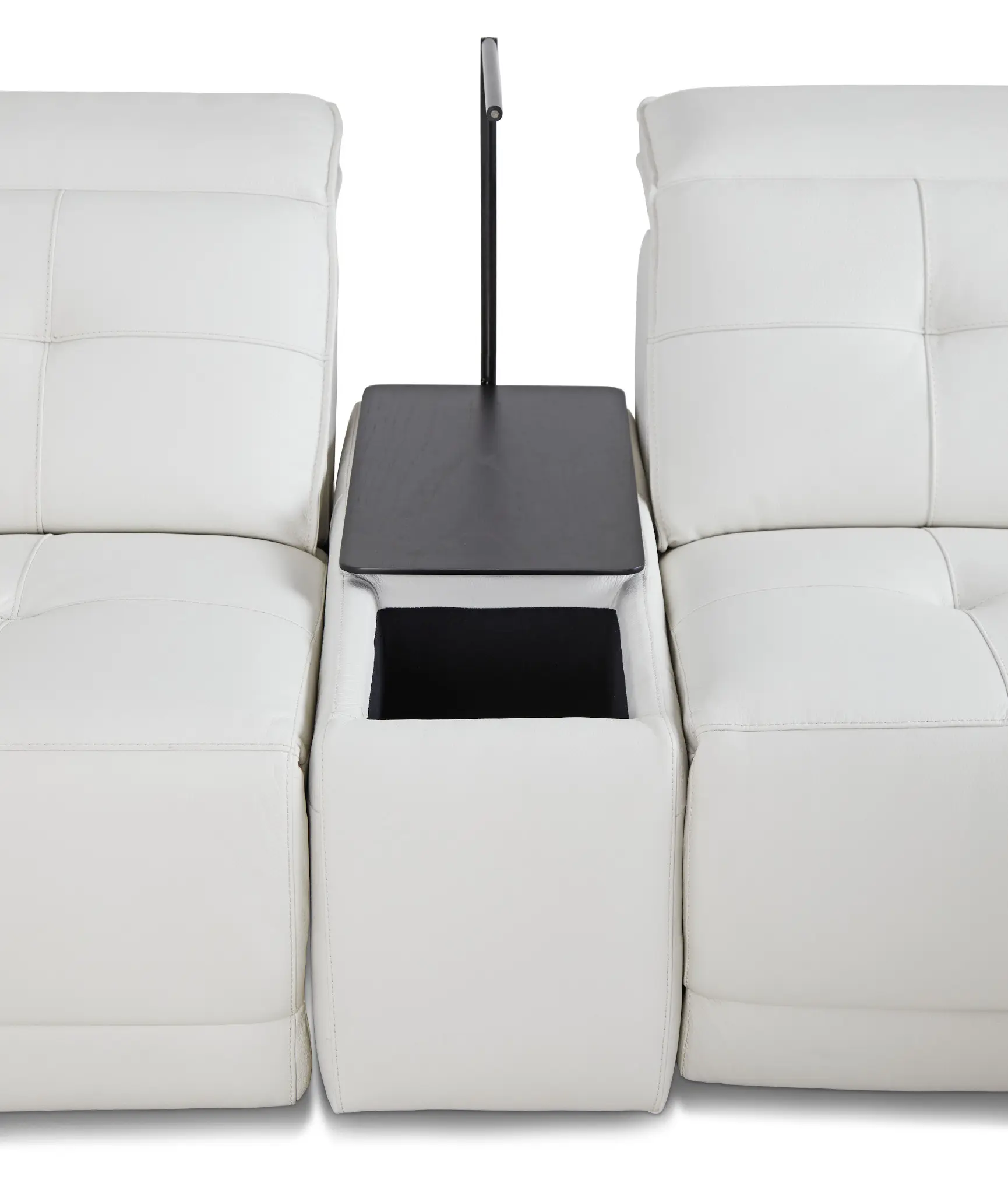 Reva White Leather Small Triple Power Reclining Two-arm Sectional Reva White Leather Small Triple Power Reclining Two-arm Sectional