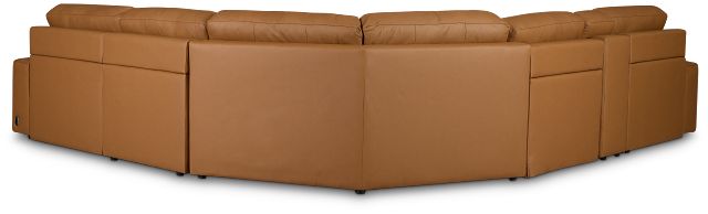 Rudy Brown Lthr/vinyl Medium Dual Power Left Extension Chaise Sectional