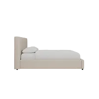 Grayton Linen Beige 44" Upholstered Platform Bed