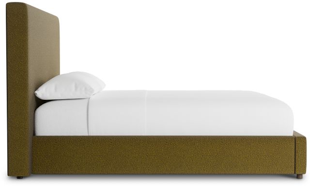 Grayton Elite Dark Green 54" Upholstered Platform Bed