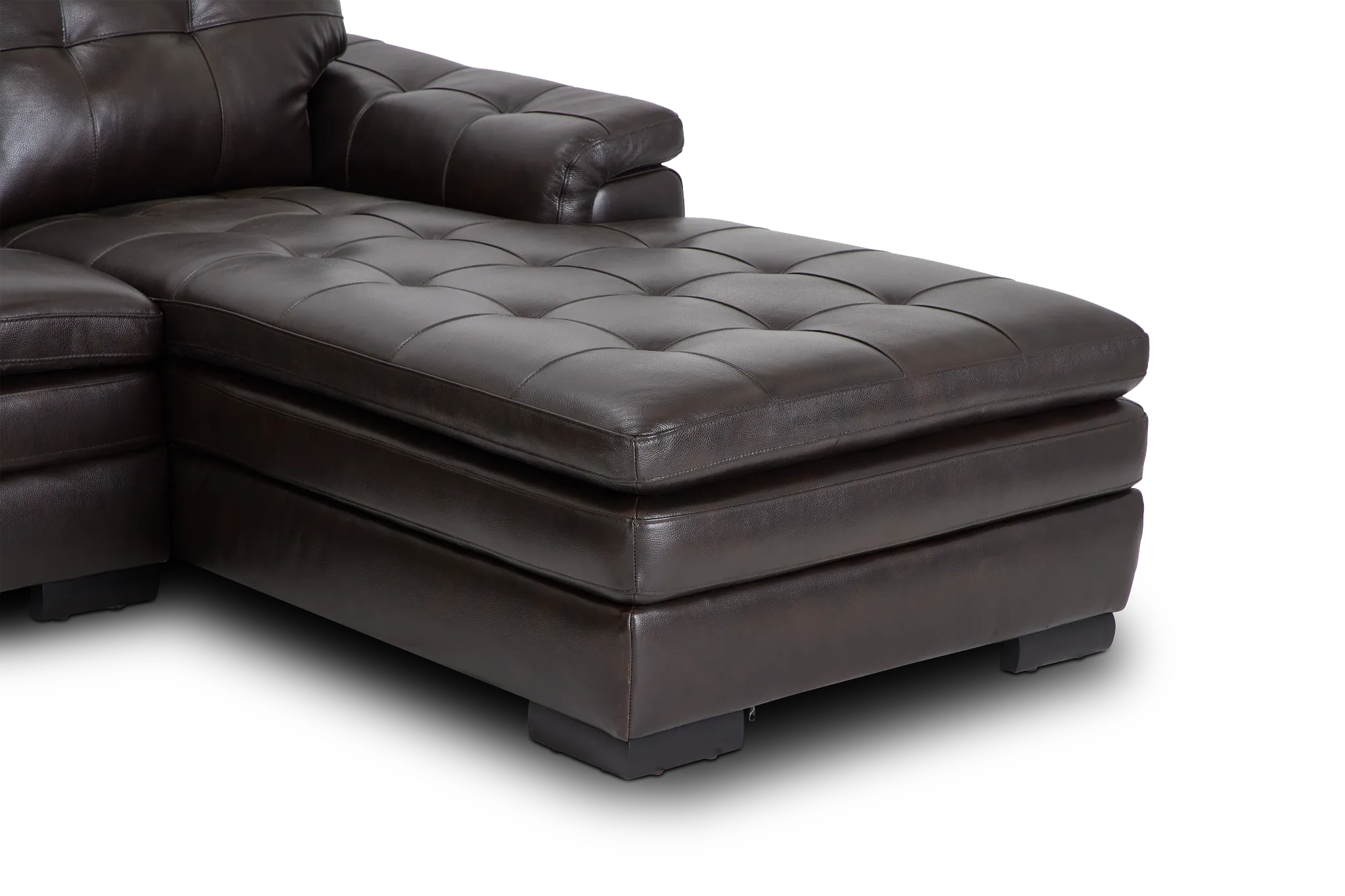 Braden Dark Brown Leather Right Chaise Sectional