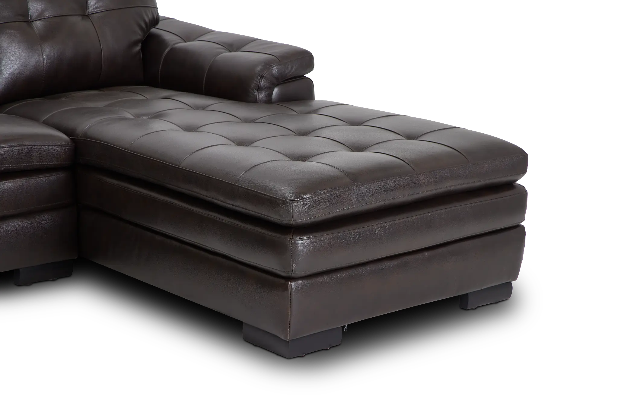 Braden Dark Brown Leather Right Chaise Sectional Braden Dark Brown Leather Right Chaise Sectional