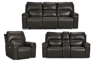 Fallon Dark Gray Lthr/vinyl Power Reclining Living Room