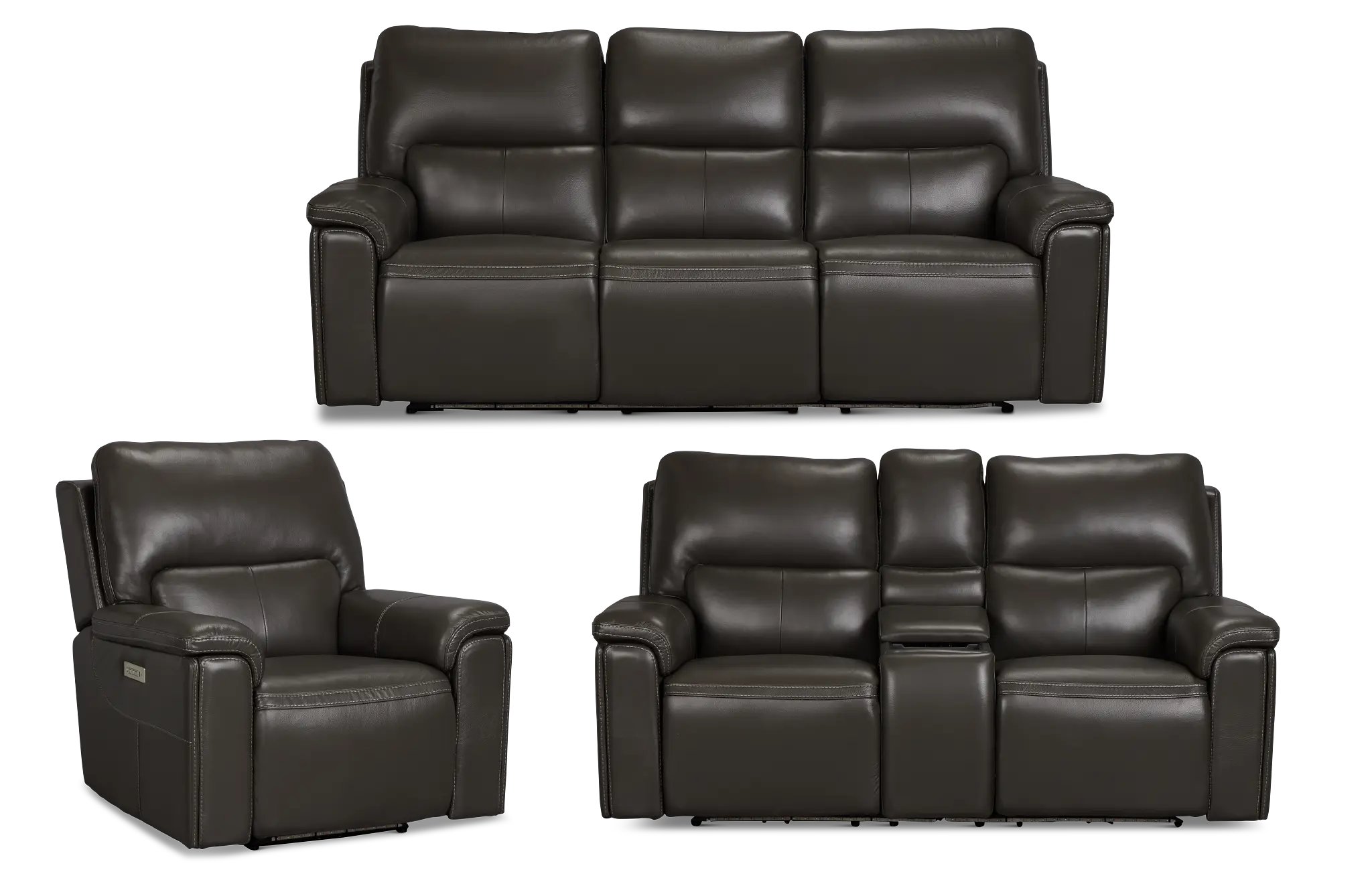 Fallon Dark Gray Lthr/vinyl Power Reclining Living Room Fallon Dark Gray Lthr/vinyl Power Reclining Living Room