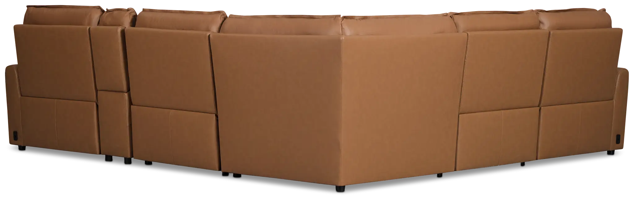 Edison Medium Brown Leather/Vinyl Medium Dual Power 2-arm Reclining Sectional Edison Medium Brown Leather/Vinyl Medium Dual Power 2-arm Reclining Sectional