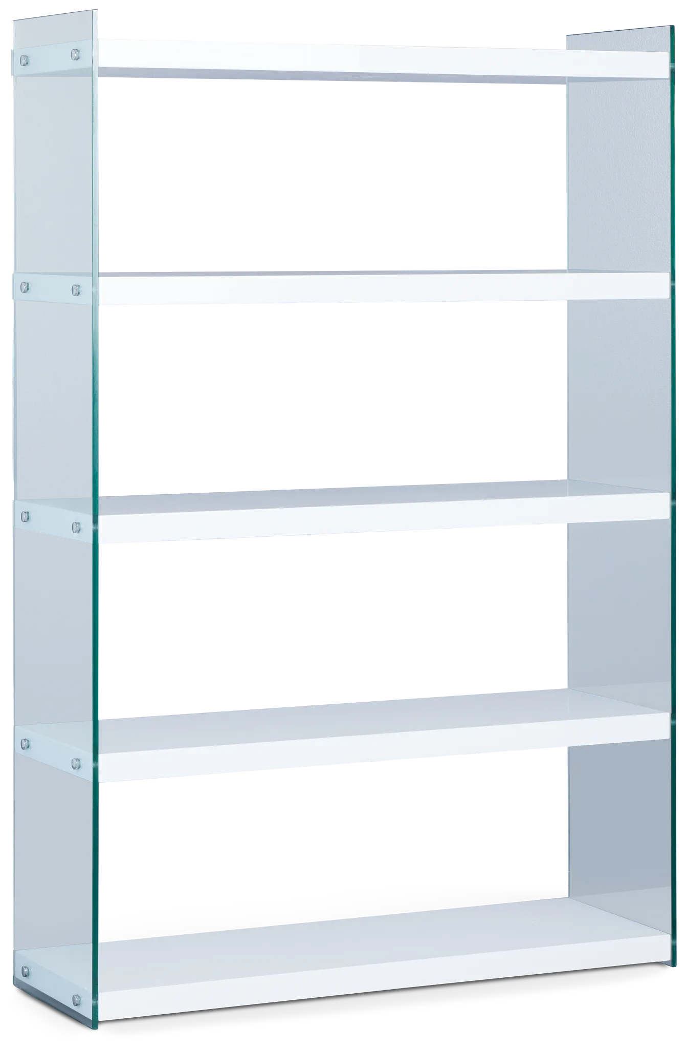 Olympia White Glass Bookcase