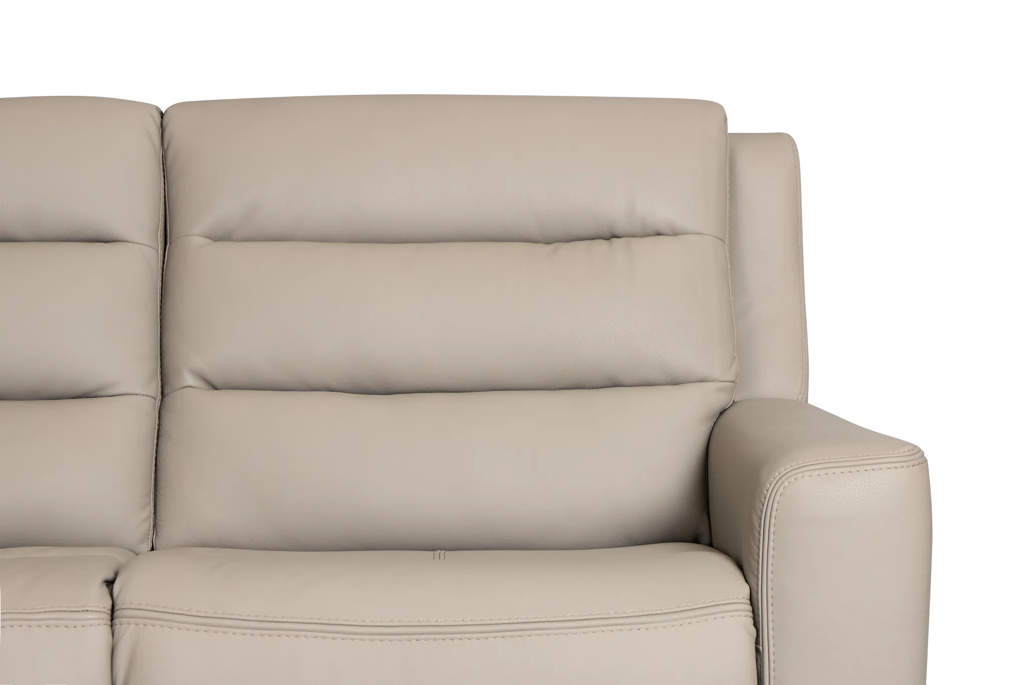 Wilder Taupe Leather Small Dual Power Reclining Two-arm Sectional