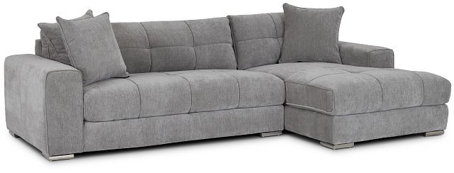 Brielle Light Gray Fabric Right Chaise Sectional (1)