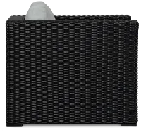 Montecito Black Chair With Light Blue Cushions