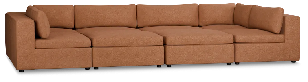 Destin Sutton Orange Fabric 8-piece Pit Sectional