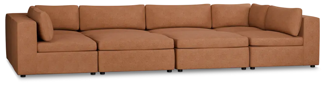 Destin Sutton Orange Fabric 8-piece Pit Sectional Destin Sutton Orange Fabric 8-piece Pit Sectional