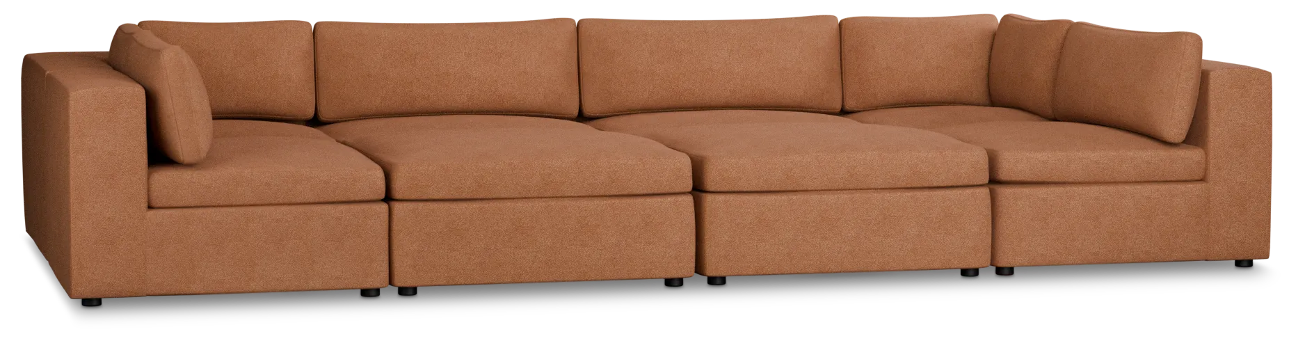 Destin Sutton Orange Fabric 8-piece Pit Sectional