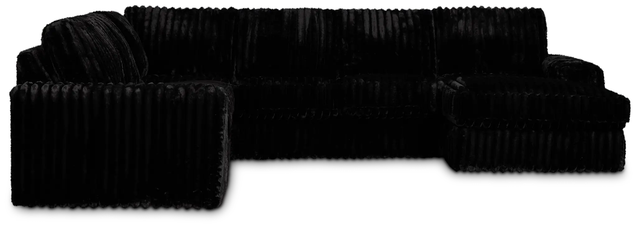 Teddy Black Fabric Medium Right Chaise Sectional Teddy Black Fabric Medium Right Chaise Sectional
