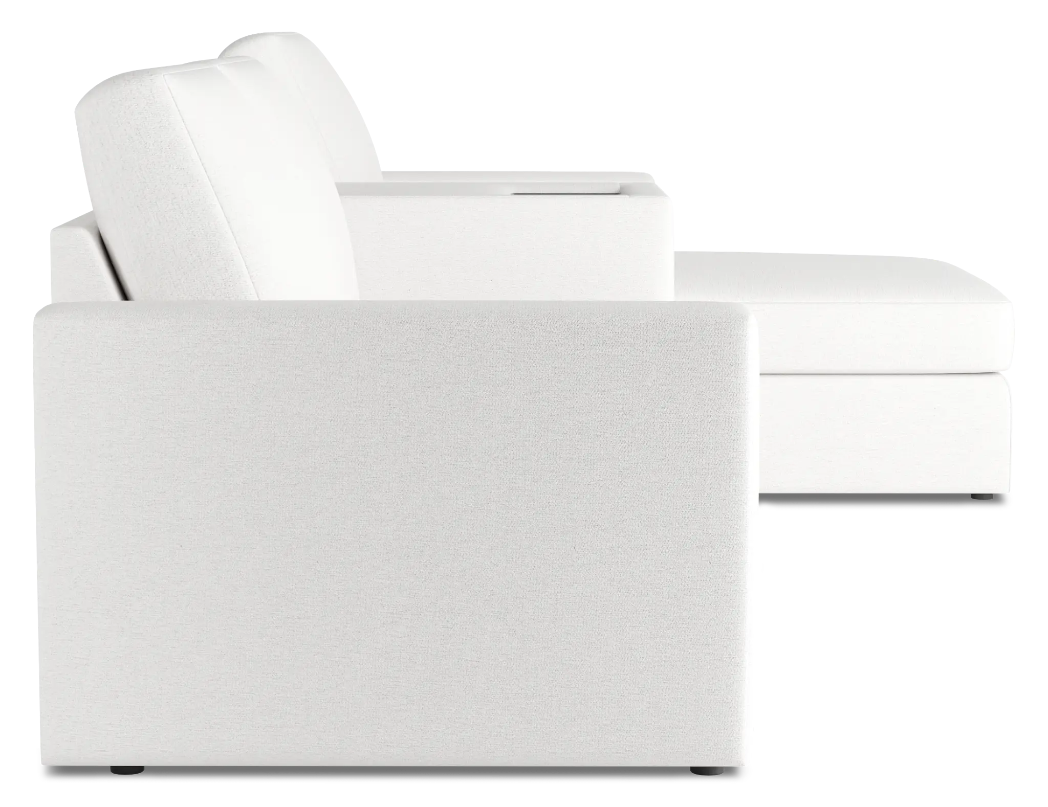 Citymod White Fabric Small Right Chaise Sectional With Storage Console Citymod White Fabric Small Right Chaise Sectional With Storage Console