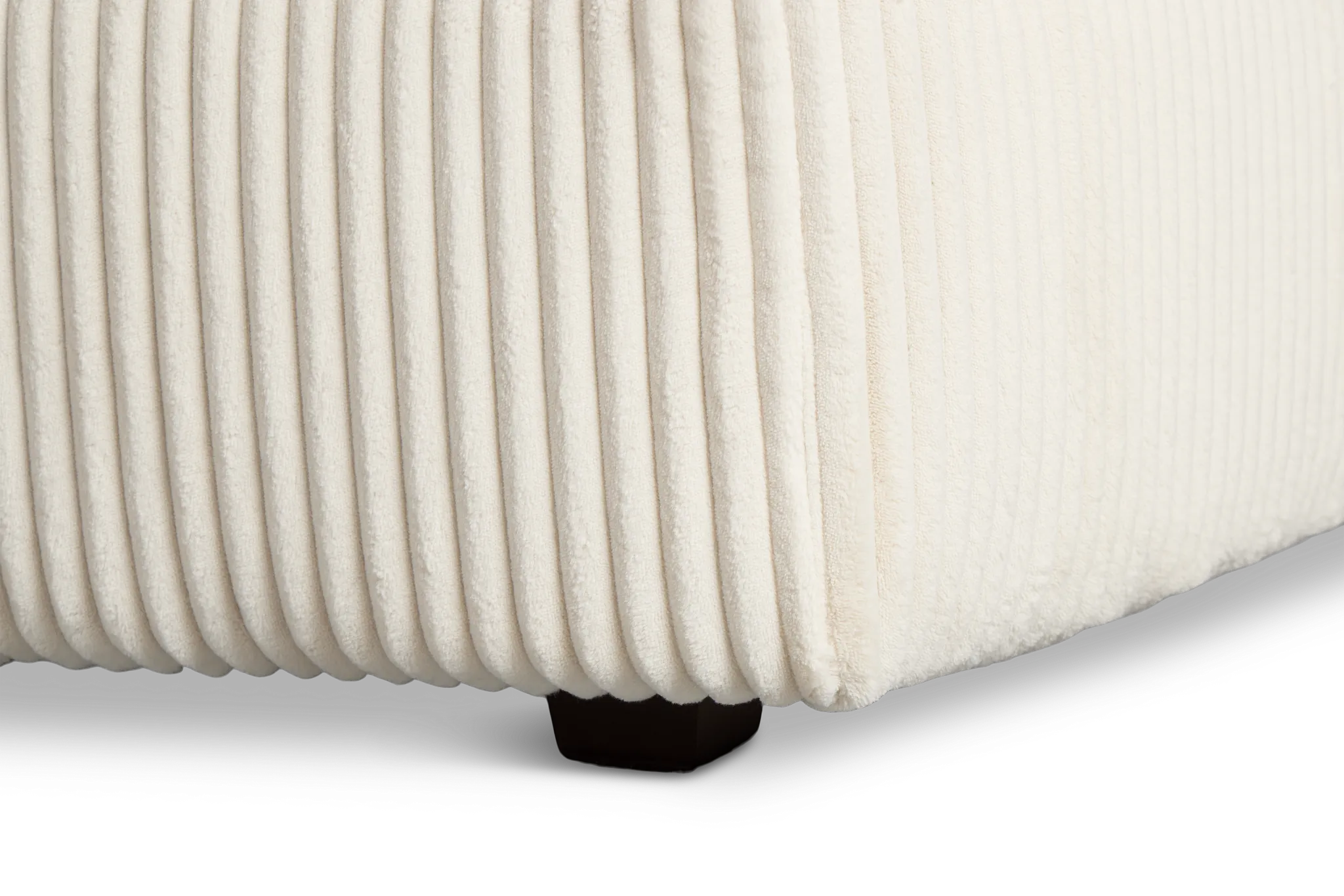 Charlie Ivory Fabric Medium Right Chaise Sectional