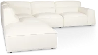 Blanca White Leather 5-piece Bumper Sectional