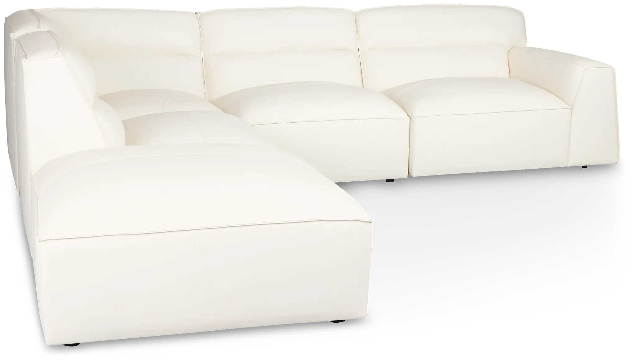 Blanca White Leather 5-piece Bumper Sectional Blanca White Leather 5-piece Bumper Sectional