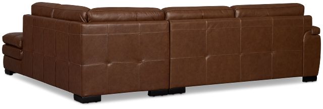 Braden Medium Brown Leather Small Right Bumper Sectional