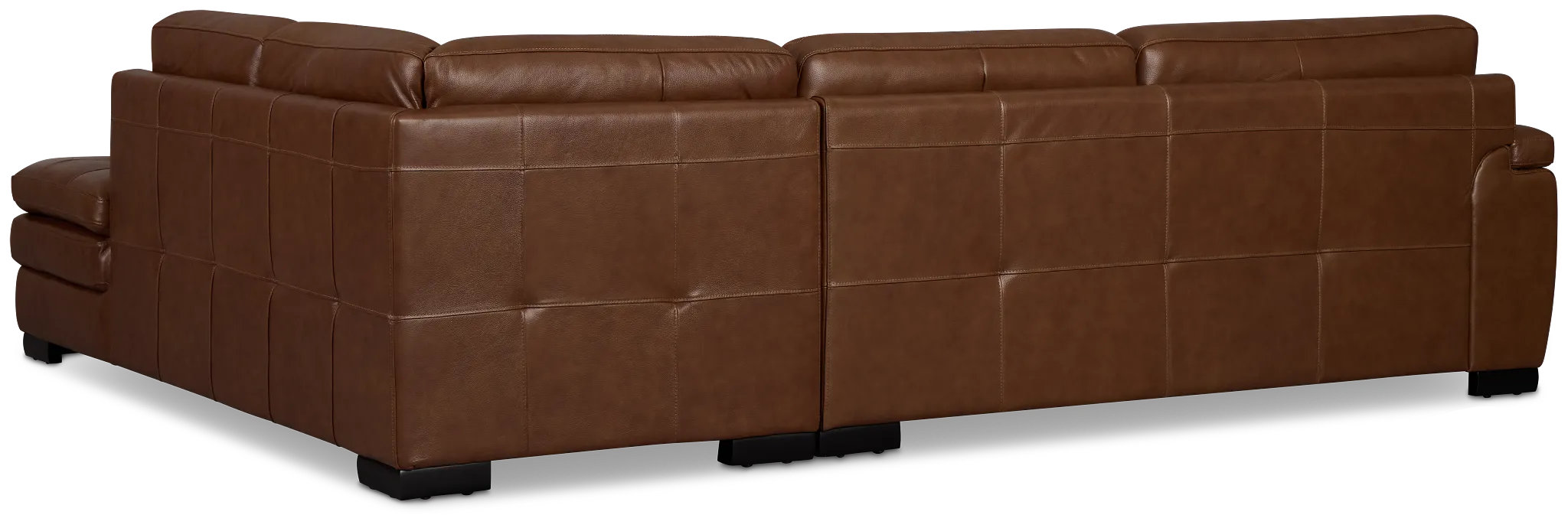Braden Medium Brown Leather Small Right Bumper Sectional