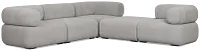 Celeste Light Gray Fabric 5-piece Modular Sectional With Armless Ottoman
