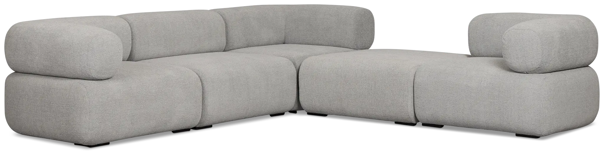 Celeste Light Gray Fabric 5-piece Modular Sectional With Armless Ottoman Celeste Light Gray Fabric 5-piece Modular Sectional With Armless Ottoman