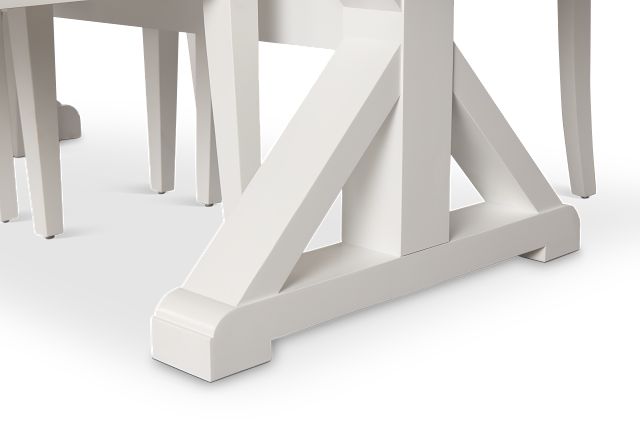 Nantucket Two-tone Light Tone Trestle Table & 4 White Chairs