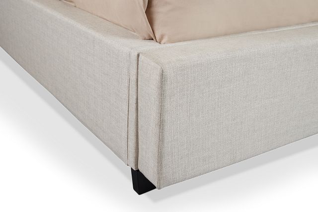 Monica Beige Uph Platform Storage Bed