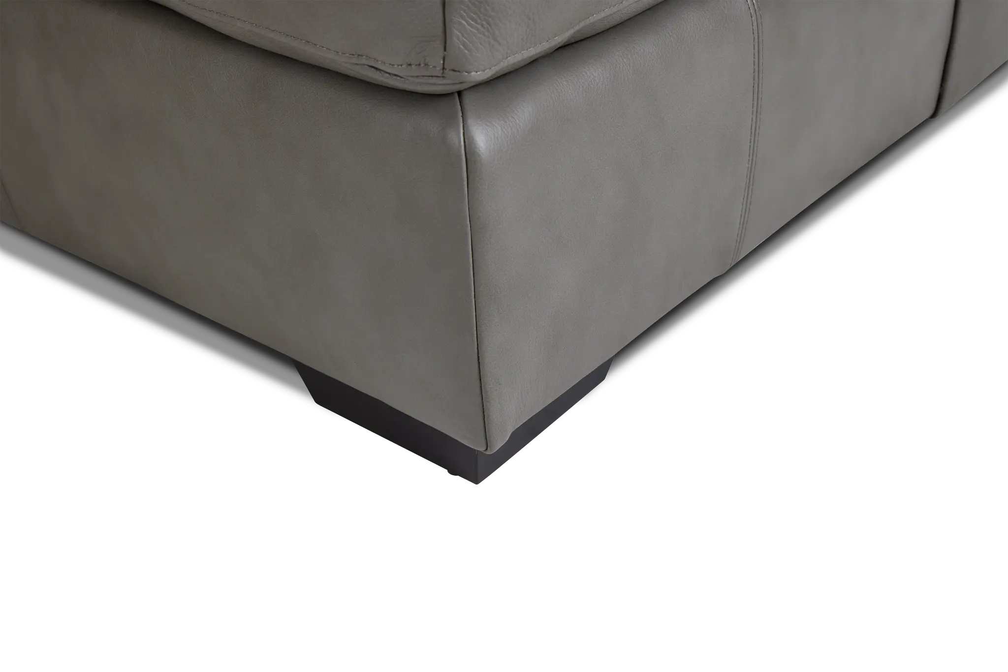 Dawkins Gray Leather Large Right Chaise Sectional Dawkins Gray Leather Large Right Chaise Sectional