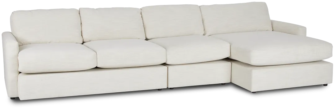 Noah Ivory Fabric Right Chaise Sectional