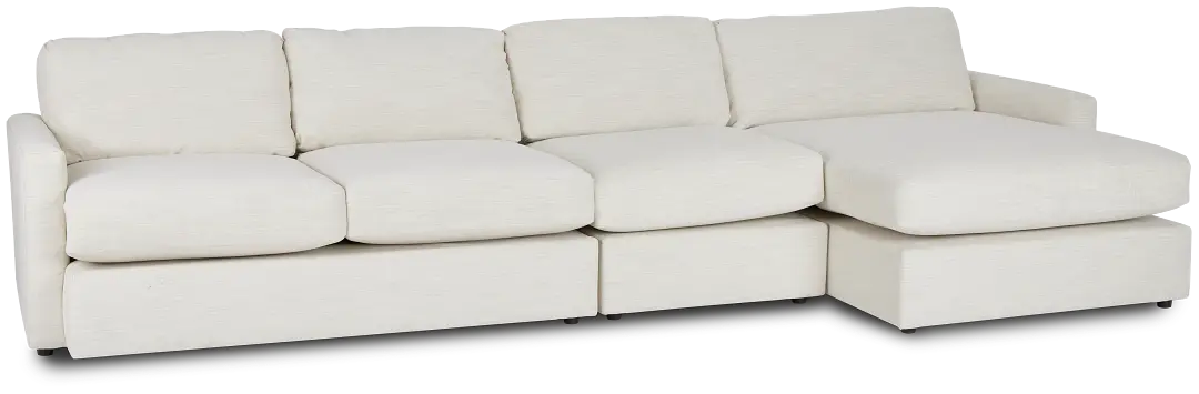 Noah Ivory Fabric Right Chaise Sectional Noah Ivory Fabric Right Chaise Sectional