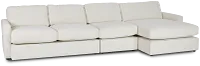 Noah Ivory Fabric Right Chaise Sectional