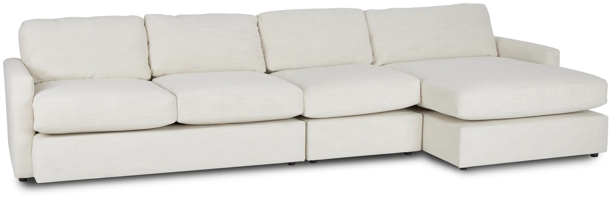Noah Ivory Fabric Small Right Chaise Sectional Noah Ivory Fabric Small Right Chaise Sectional