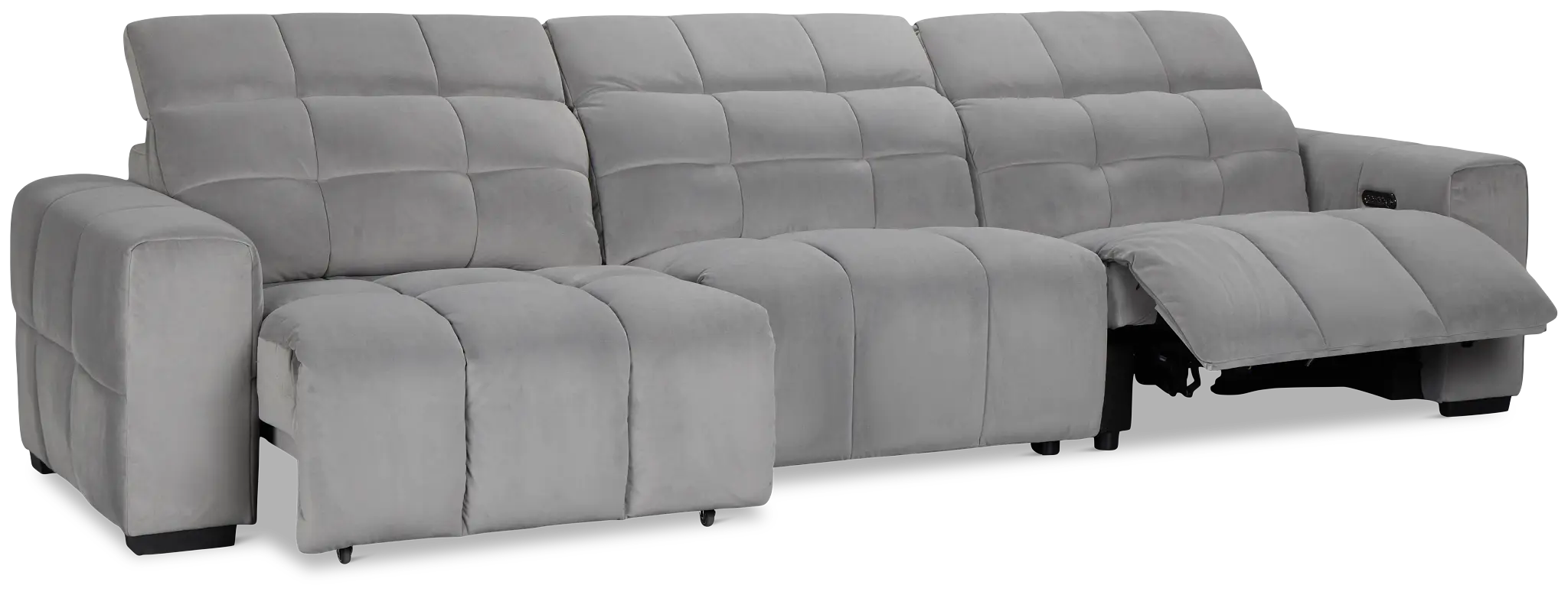 Gemma Light Gray Velvet Left Chaise Power Reclining Sectional Gemma Light Gray Velvet Left Chaise Power Reclining Sectional