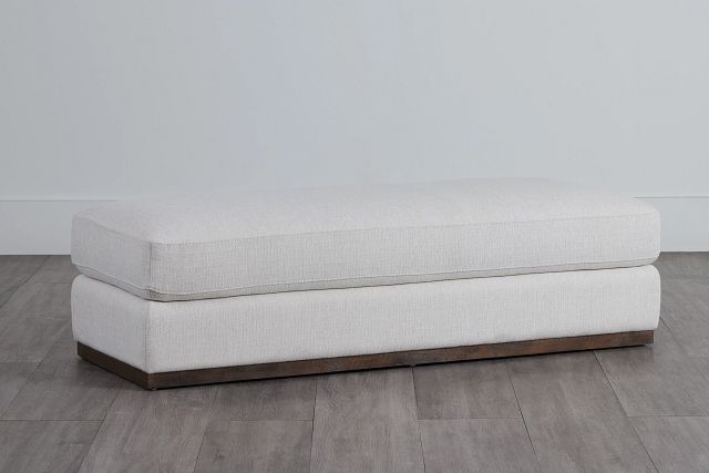 Mckenzie White Rect Ottoman