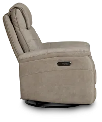 Ryder Beige Micro Power Swivel Glider Recliner