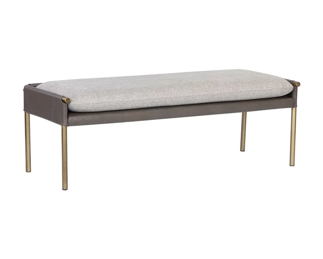 Monroe Gray Upholstered Bench